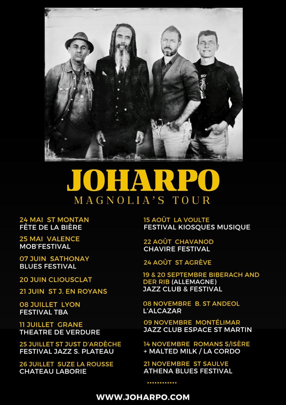 Affiche avec dates de tournée